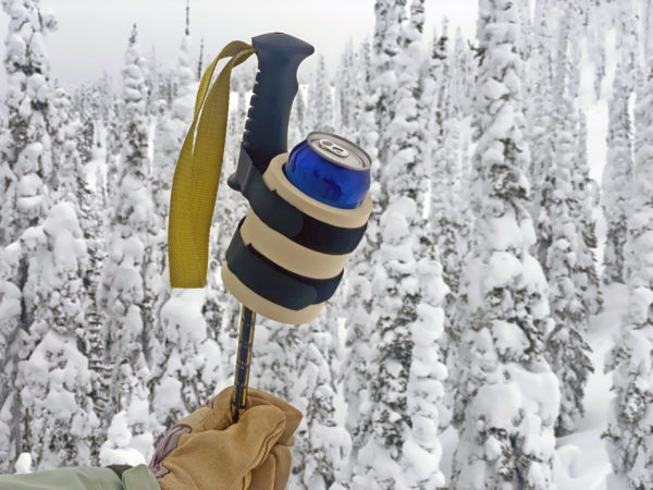 Attach a beer to a ski pole