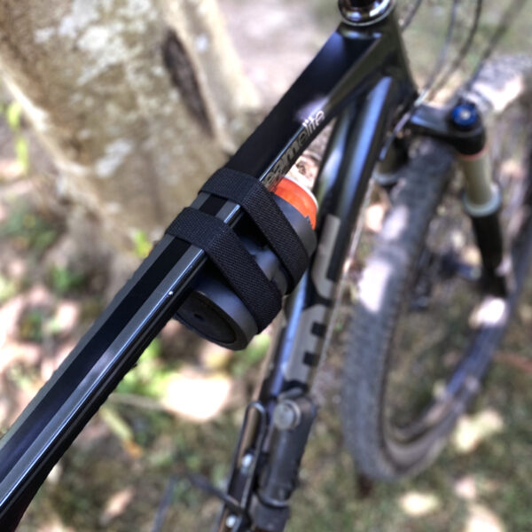 Mountain Bike with Insulated Beverage Can Holder Attached to Bike Frame Top Tube